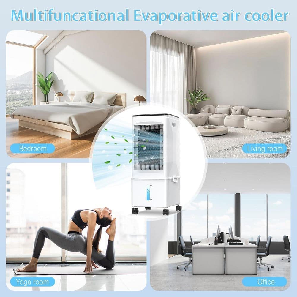 Adrinfly 1-7 hour 3-in-1 Air Cooler 2.5 Gal Fast Cooling AC with Remote Timer 3-Speed Quiet Swamp Cooler for Room Office Garage (2)