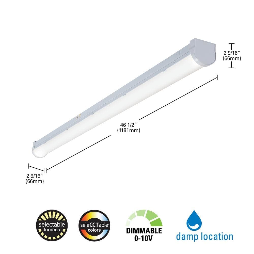 Metalux SLSTP 4 ft. Selectable CCT and Lumen LED Striplight 2/4/65L, 35/4/5K UNV DIM (4)