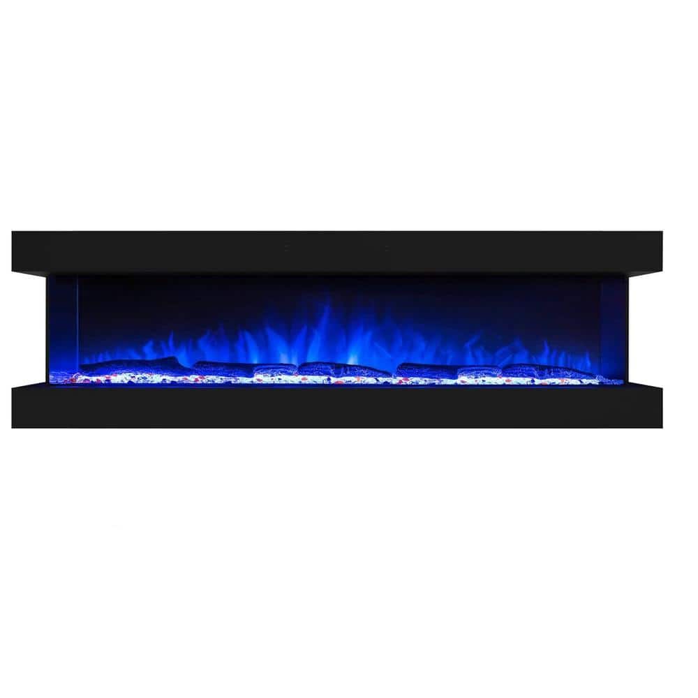 Prismaster ...keeps your home stylish 3-Sided 76 in. Recessed and Wall-Mount Electric Fireplace Insert, Decoration for Living Room with 3-Flame Colors, Remote (1)