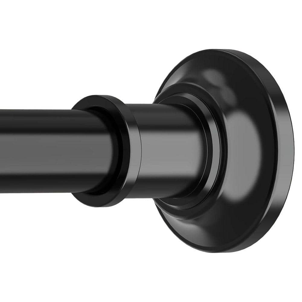 Lynzavix 43-100 in. Stainless Steel Heavy Duty Tension Shower Curtain Rod with Rubber Pads, No Drilling Required, Black Finish (1)