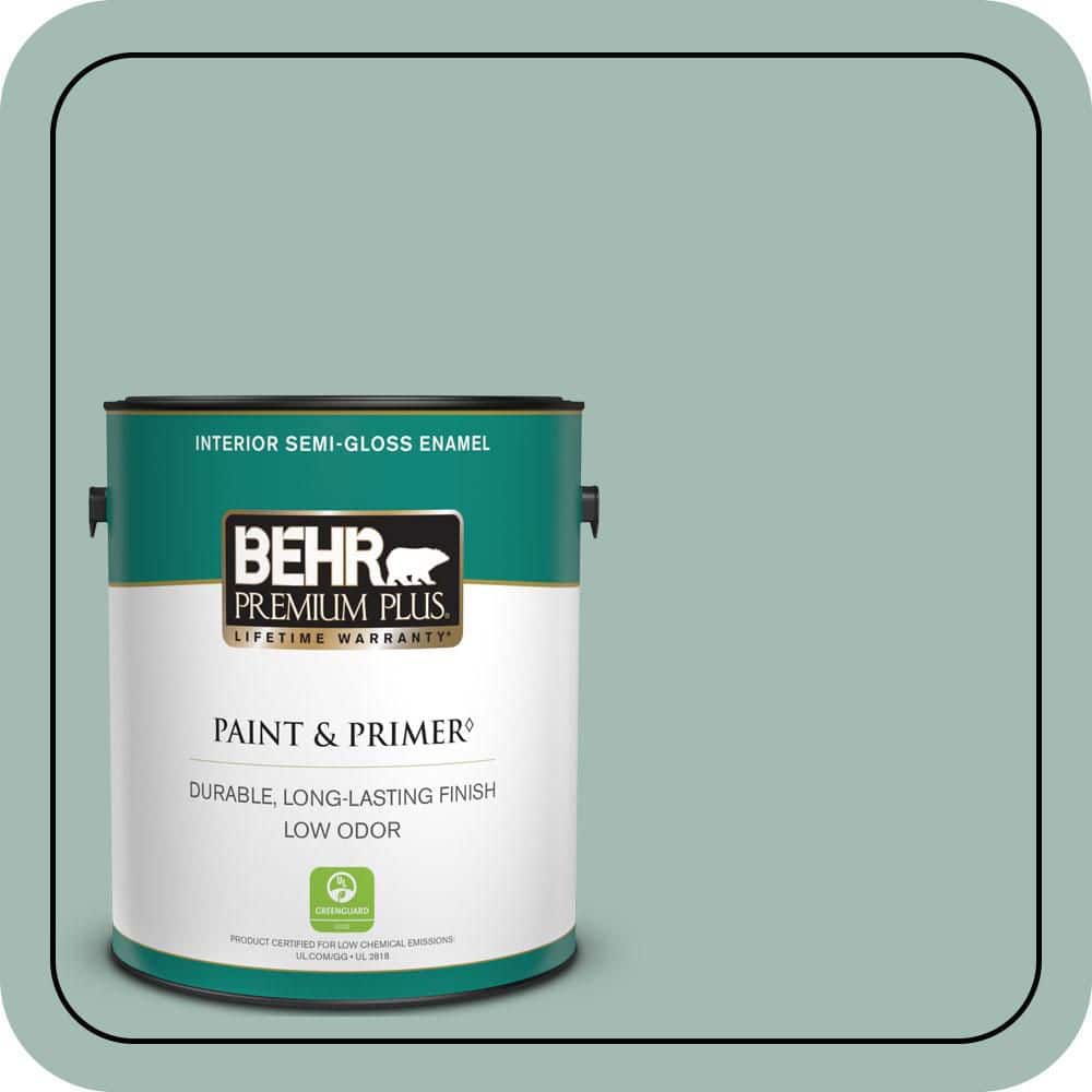 BEHR PREMIUM PLUS 1 gal. #S430-3 Garden Twilight Semi-Gloss Enamel Low Odor Interior Paint & Primer