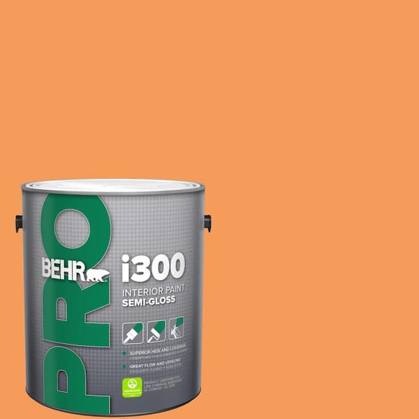 BEHR PRO 1 gal. #260B-6 Blaze Orange Semi-Gloss Interior Paint (2)