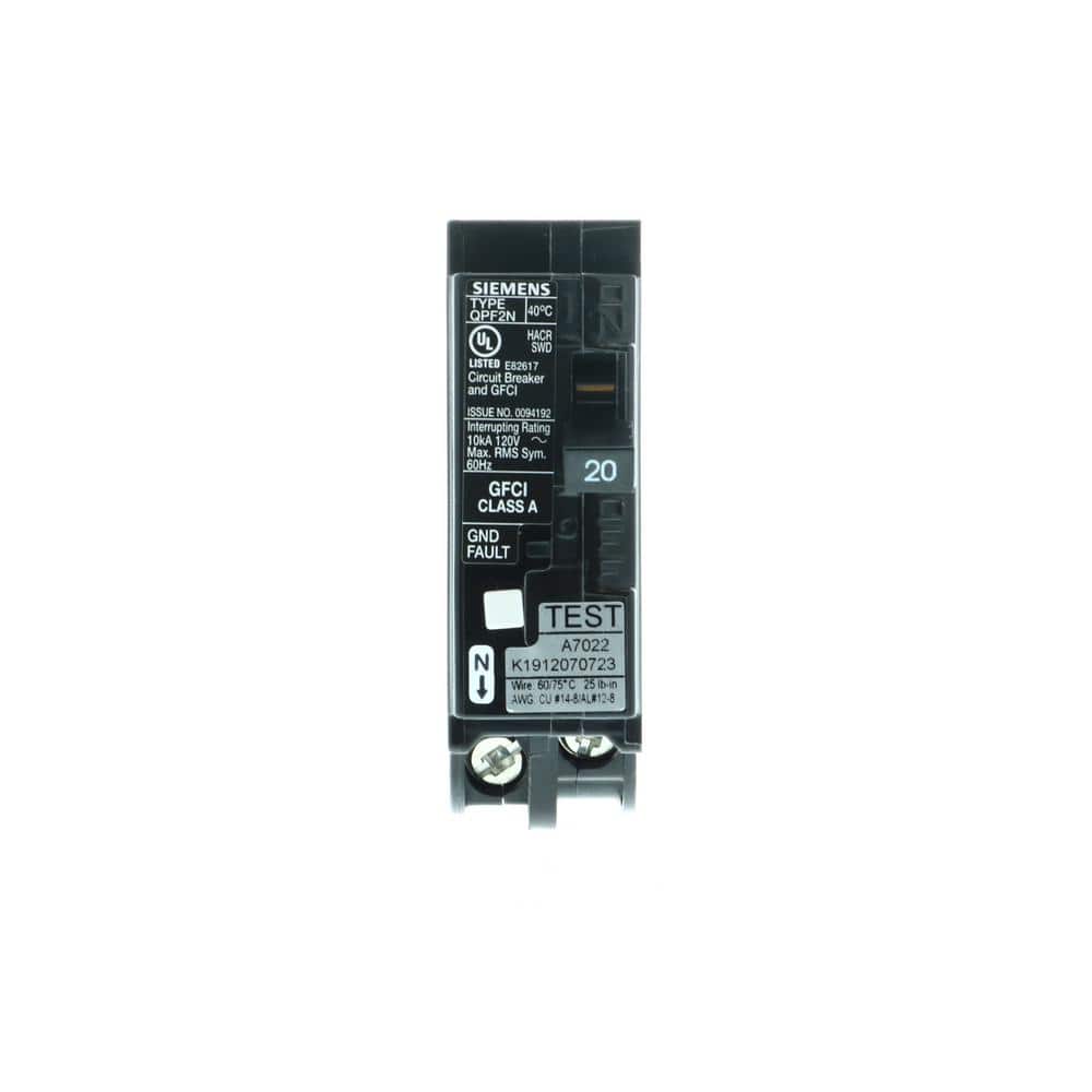 Siemens 20 Amp 1-Pole GFCI Plug-On Neutral Circuit Breaker
