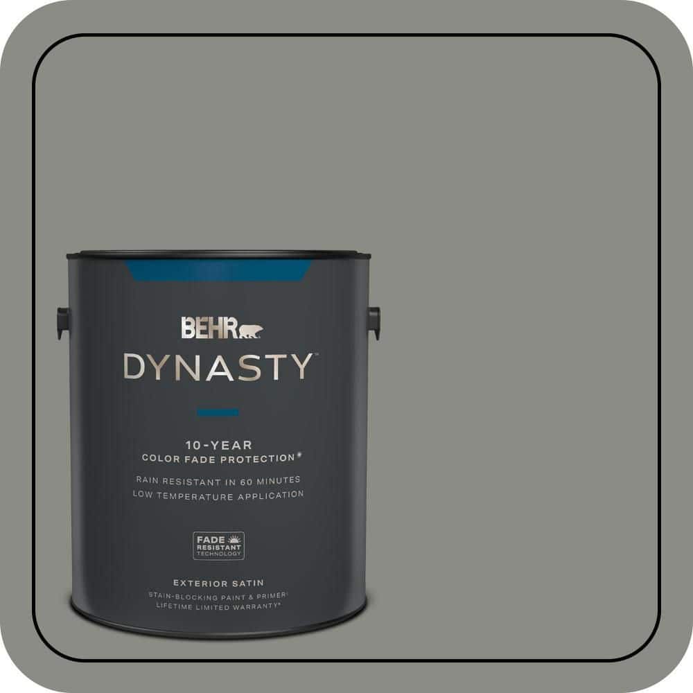 BEHR DYNASTY 1 gal. #N380-5 Naturalist Gray Satin Enamel Exterior Stain-Blocking Paint & Primer