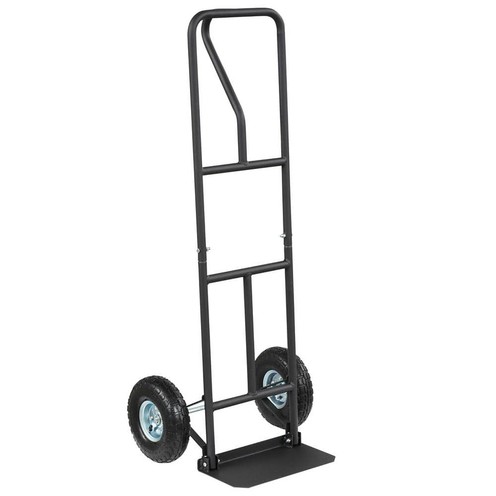 Costway 660 lbs. Heavy-Duty Hand Truck Capacity Trolley Cart with Foldable Nose Plate in Black (1)