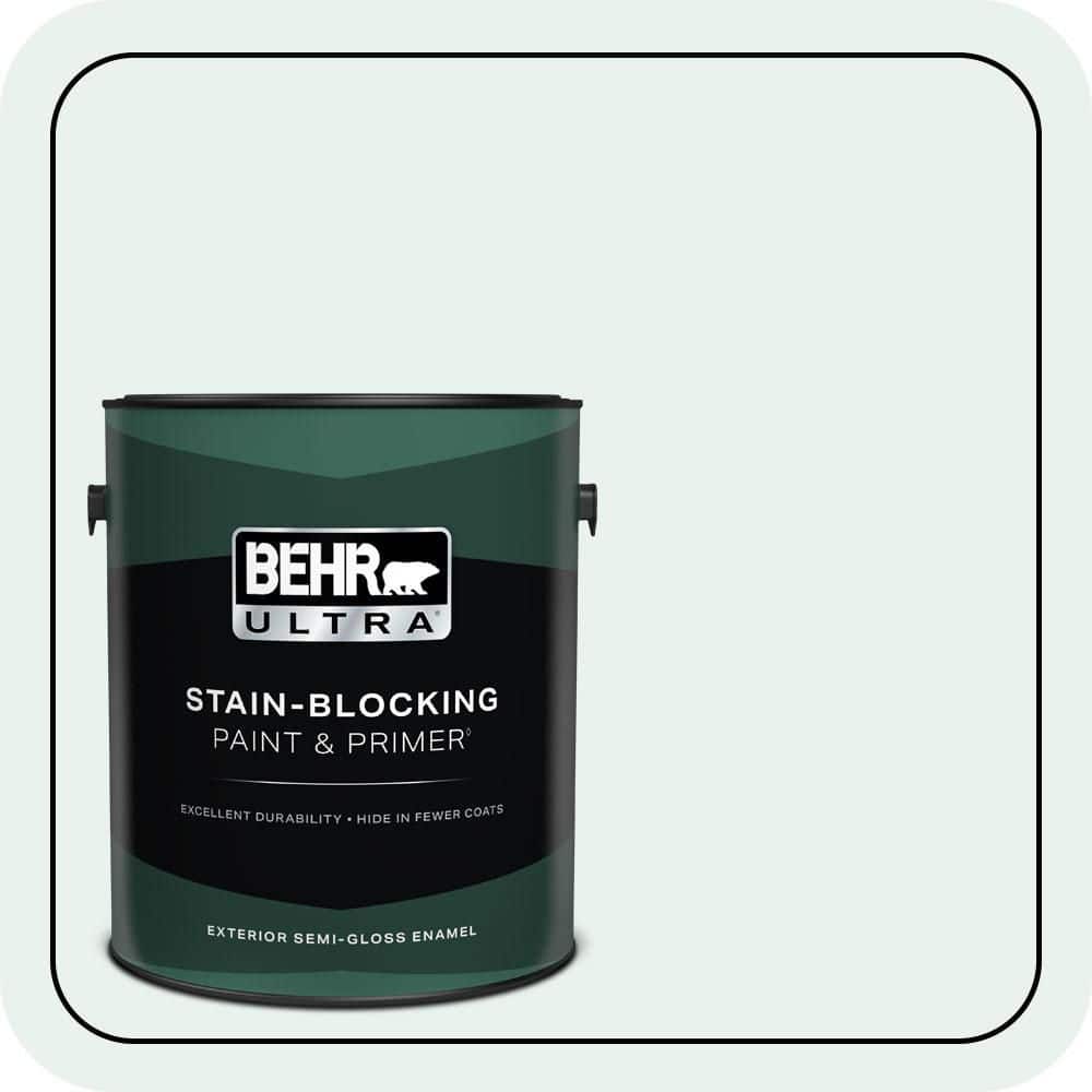BEHR ULTRA 1 gal. #W-B-520 Glacial Tint Semi-Gloss Enamel Exterior Paint & Primer