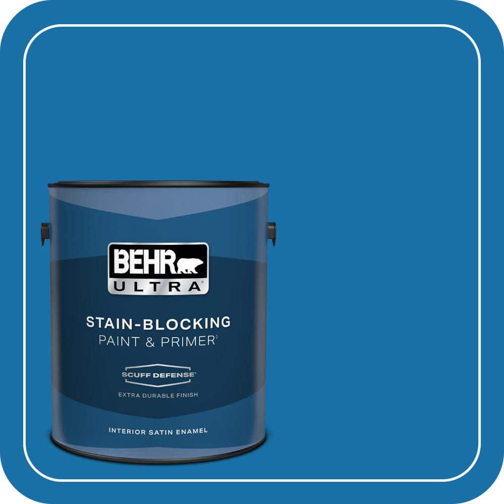 BEHR ULTRA 1 gal. #560B-7 Cerulean Extra Durable Satin Enamel Interior Paint & Primer