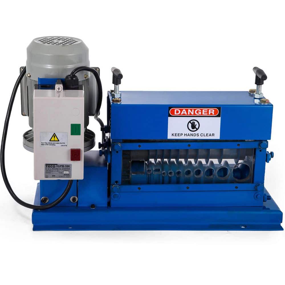 SKYSHALO Portable Wire Stripper, 18 AWG to 1 in. OD, 11 Channels, 10 Blades, 75 ft. /min Speed, Copper Recycling (1)