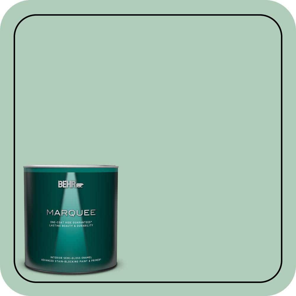 BEHR MARQUEE 1 qt. #T13-12 Jazzy Jade Semi-Gloss Enamel Interior Paint & Primer