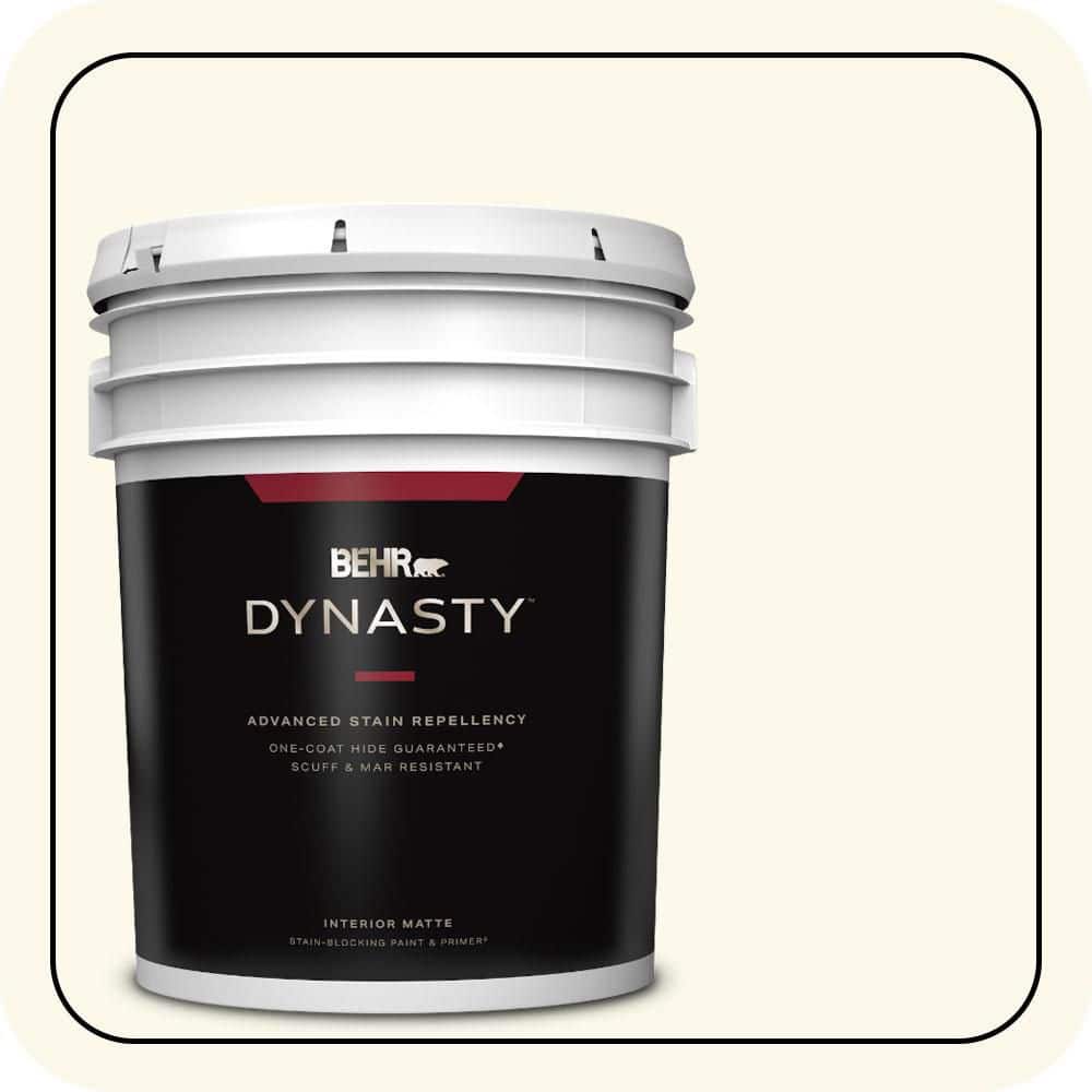 BEHR DYNASTY 5 gal. #BXC-29 Stately White Matte Interior Stain-Blocking Paint & Primer