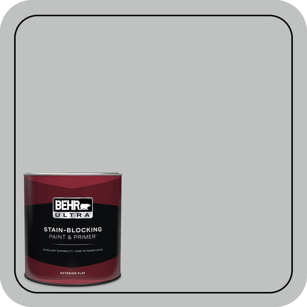 BEHR ULTRA 1 qt. #PPU26-18 Silver Mine Flat Exterior Paint & Primer