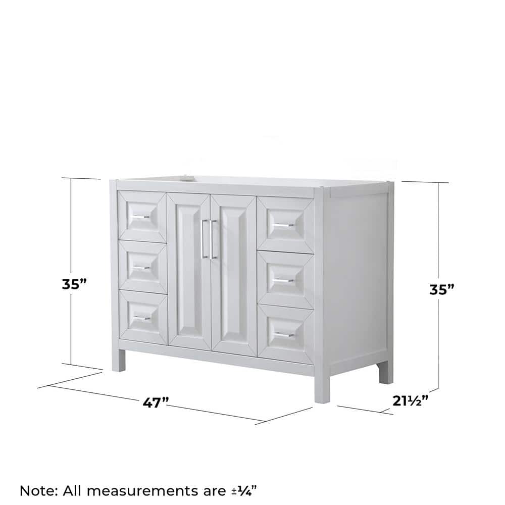 Wyndham Collection Daria Single Bathroom Vanity Cabinet Only with 46 in. Mirror White (3)