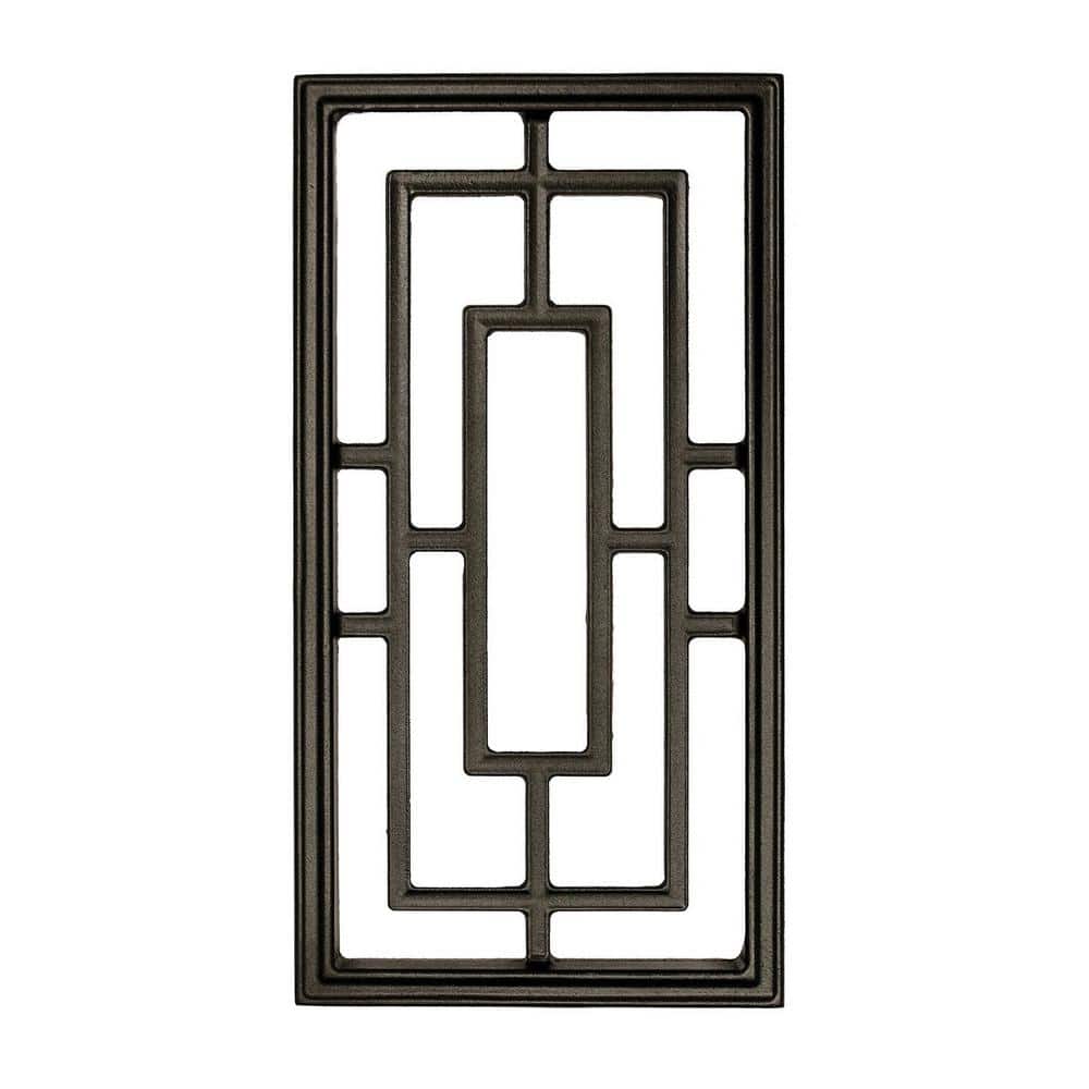 NUVO IRON 17-1/4 in. x 8-5/8 in. Black Cast Aluminum Rectangular Insert for Wooden Gate or Fence
