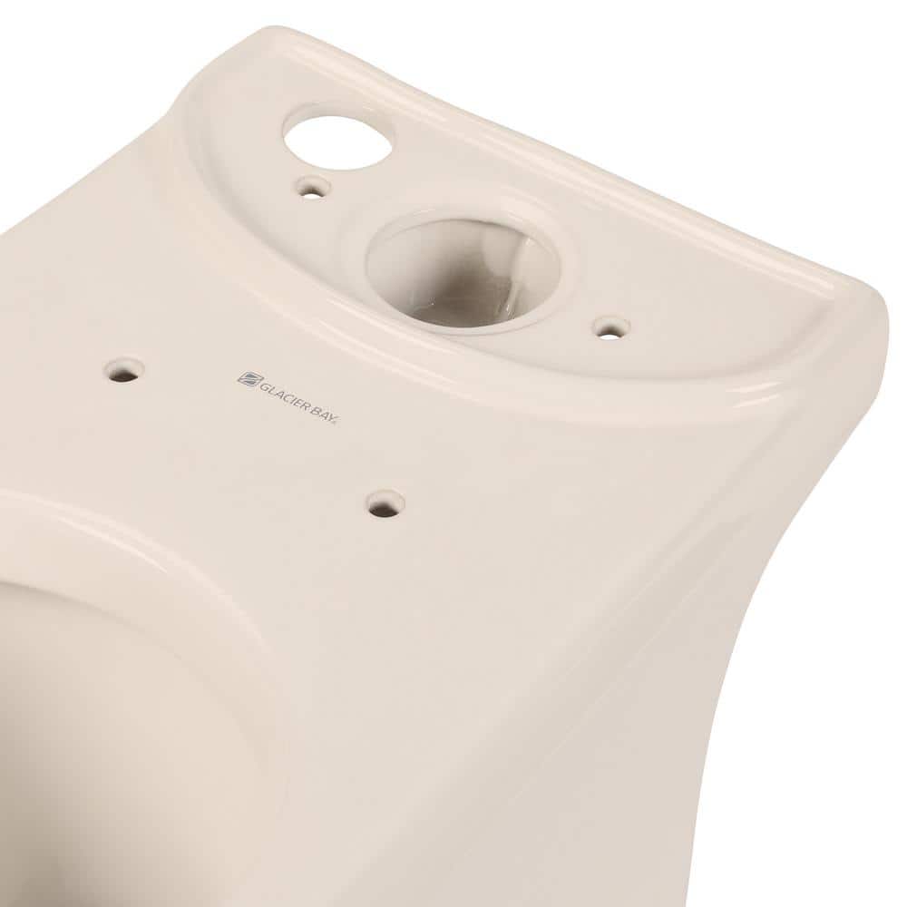 Glacier Bay Concealed Trapway 1.1/1.6 GPF Dual Flush Elongated Toilet Bowl Only in Biscuit (3)