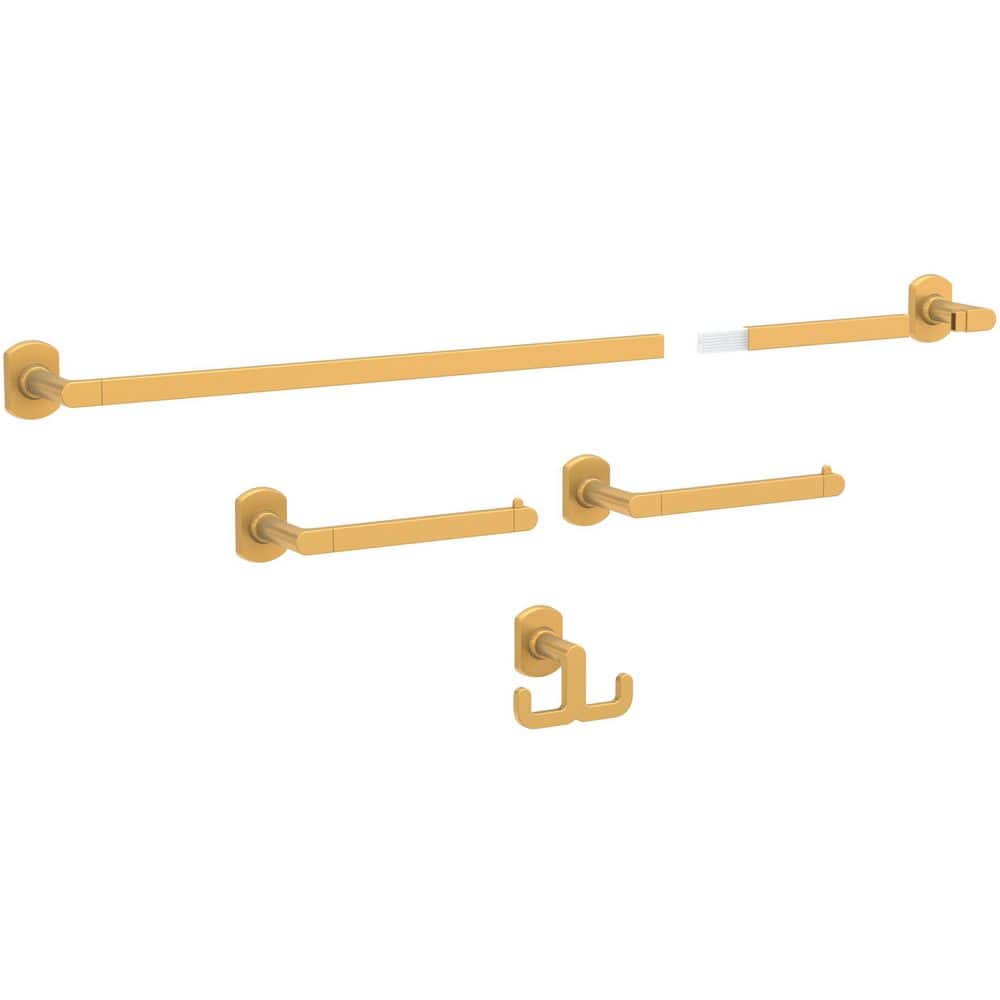 Franklin Brass Granville Bath Hardware Set 18 in. Towel Bar with Extender Toilet Paper Holder Towel Holder Towel Hook Black