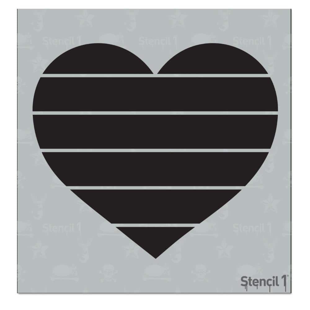 Stencil1 Heart Stripes Stencil