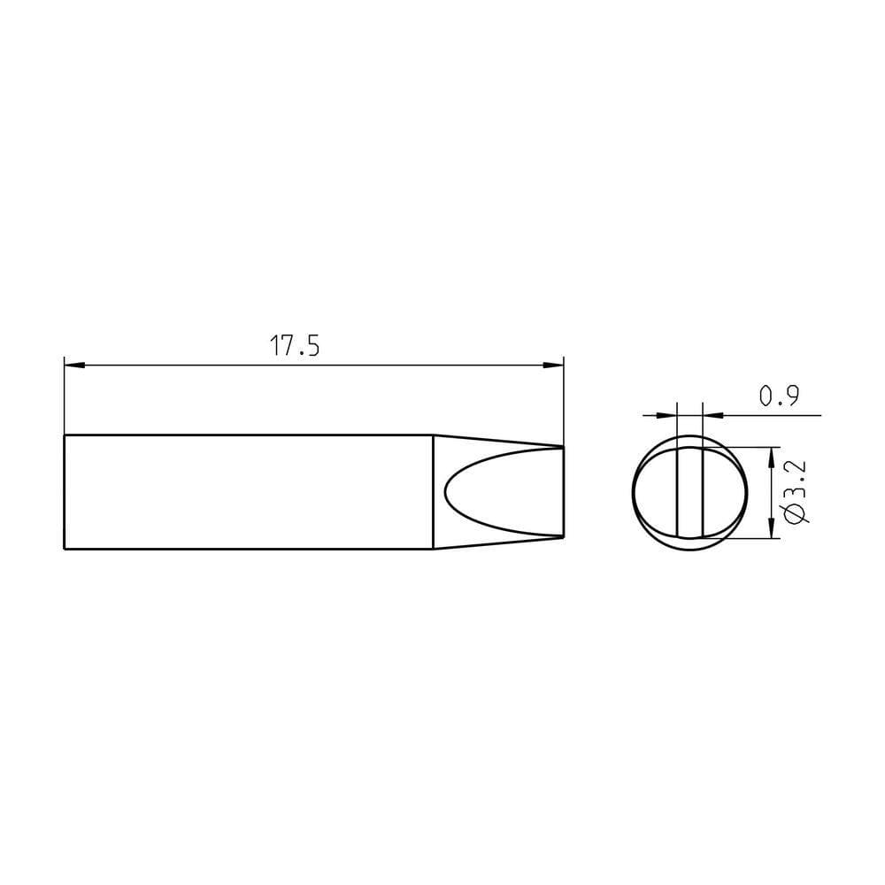 Weller RT Micro Active Soldering Tip Chisel 3.2 mm x 0.9 mm (2)
