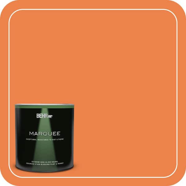 BEHR PREMIUM PLUS #240B-6 Orange Zest Flat Interior/Exterior Paint & Primer Color Sample (3)