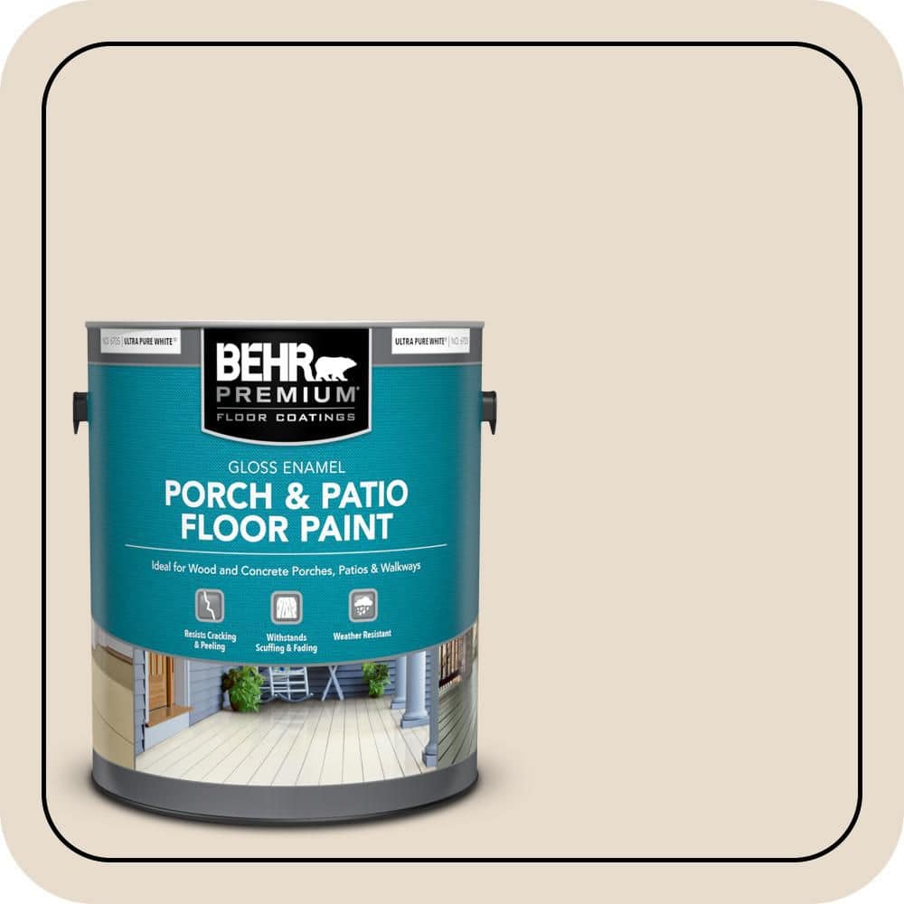 BEHR PREMIUM 1 gal. #OR-W11 White Mocha Gloss Enamel Interior/Exterior Porch and Patio Floor Paint