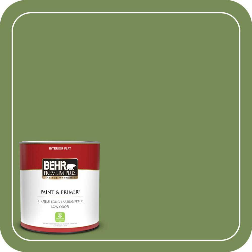 BEHR PREMIUM PLUS #MQ6-52 Lucky Clover Flat Interior/Exterior Paint & Primer Color Sample (1)