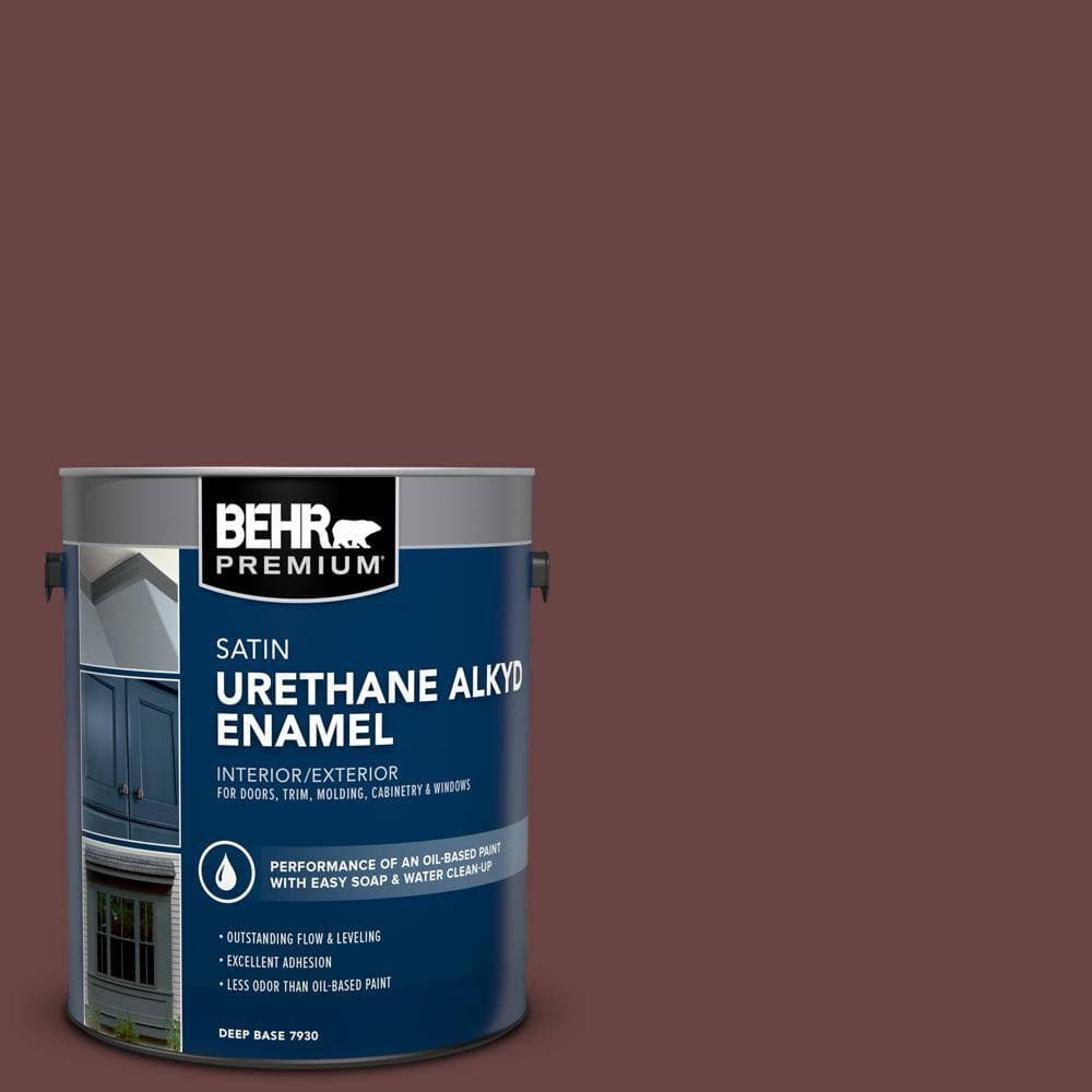 BEHR PREMIUM 1 gal. #MQ1-14 Twinberry Urethane Alkyd Satin Enamel Interior/Exterior Paint (1)