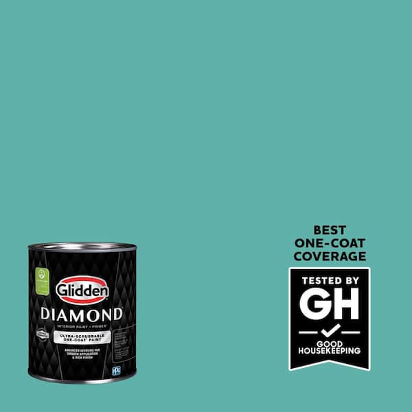 Glidden Diamond 1 qt. PPG1231-5 Artesian Well Flat Interior Paint with Primer (2)