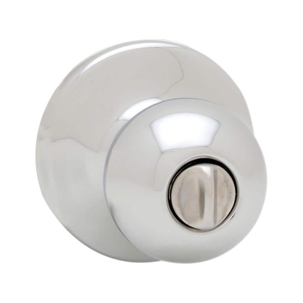 Kwikset Polo Polished Chrome Bed/Bath Door Knob with Lock