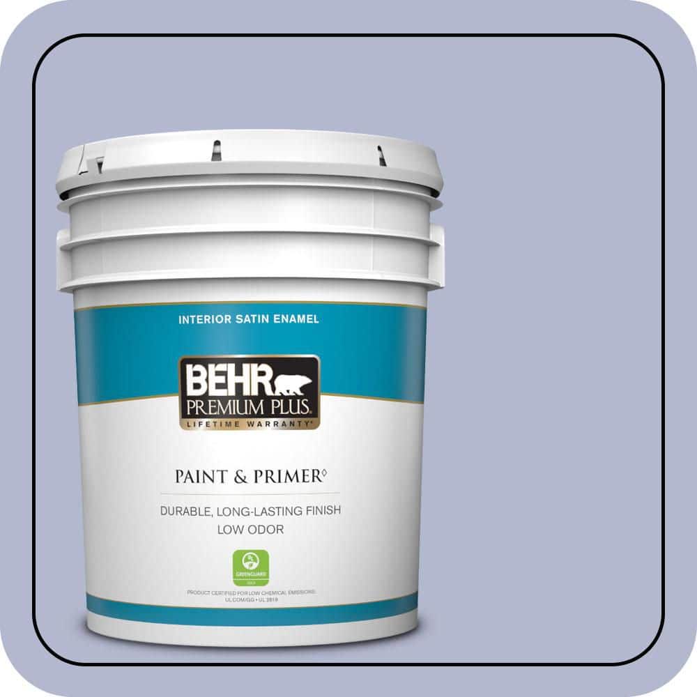 BEHR PREMIUM PLUS 5 gal. #620C-3 Purple Surf Satin Enamel Low Odor Interior Paint & Primer