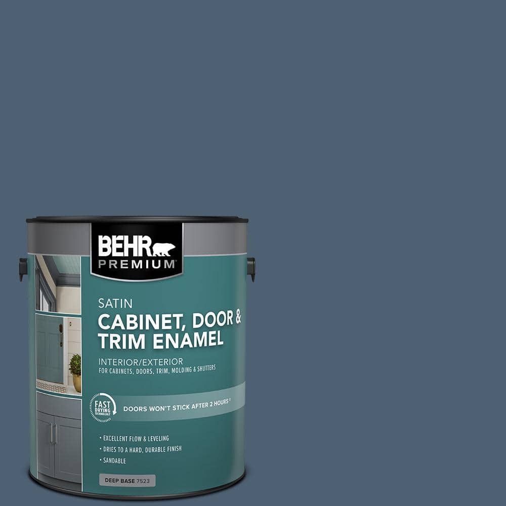 BEHR PREMIUM 1 gal. #PPU14-19 English Channel Satin Enamel Interior/Exterior Cabinet, Door & Trim Paint (1)