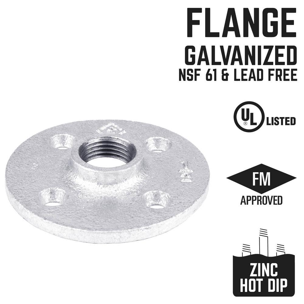 PIPE DECOR 1/2 in. Galvanized Iron Floor Flange (3)