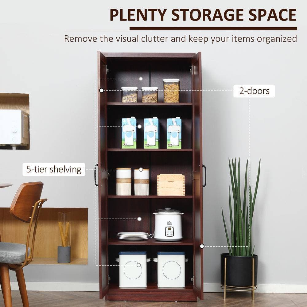 Unbranded 23.5 in. W x 15.75 in. D x 63 in. H Espresso Brown Linen Cabinet with 5-tier Shelving and 2 Adjustable Shelves (3)