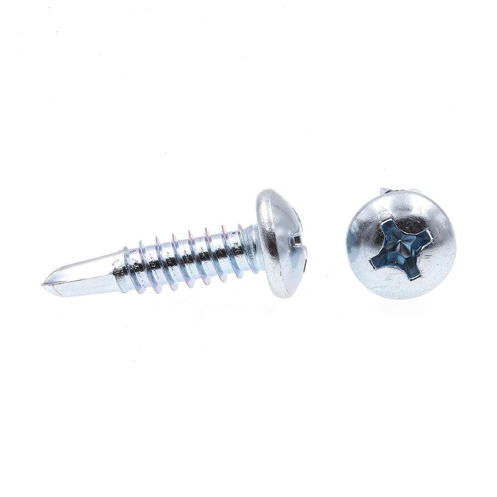Prime-Line #14 x 1 in. Zinc Plated Case Hardened Steel Phillips Drive Pan Head Self-Drilling Sheet Metal Screws (100-Pack) (2)