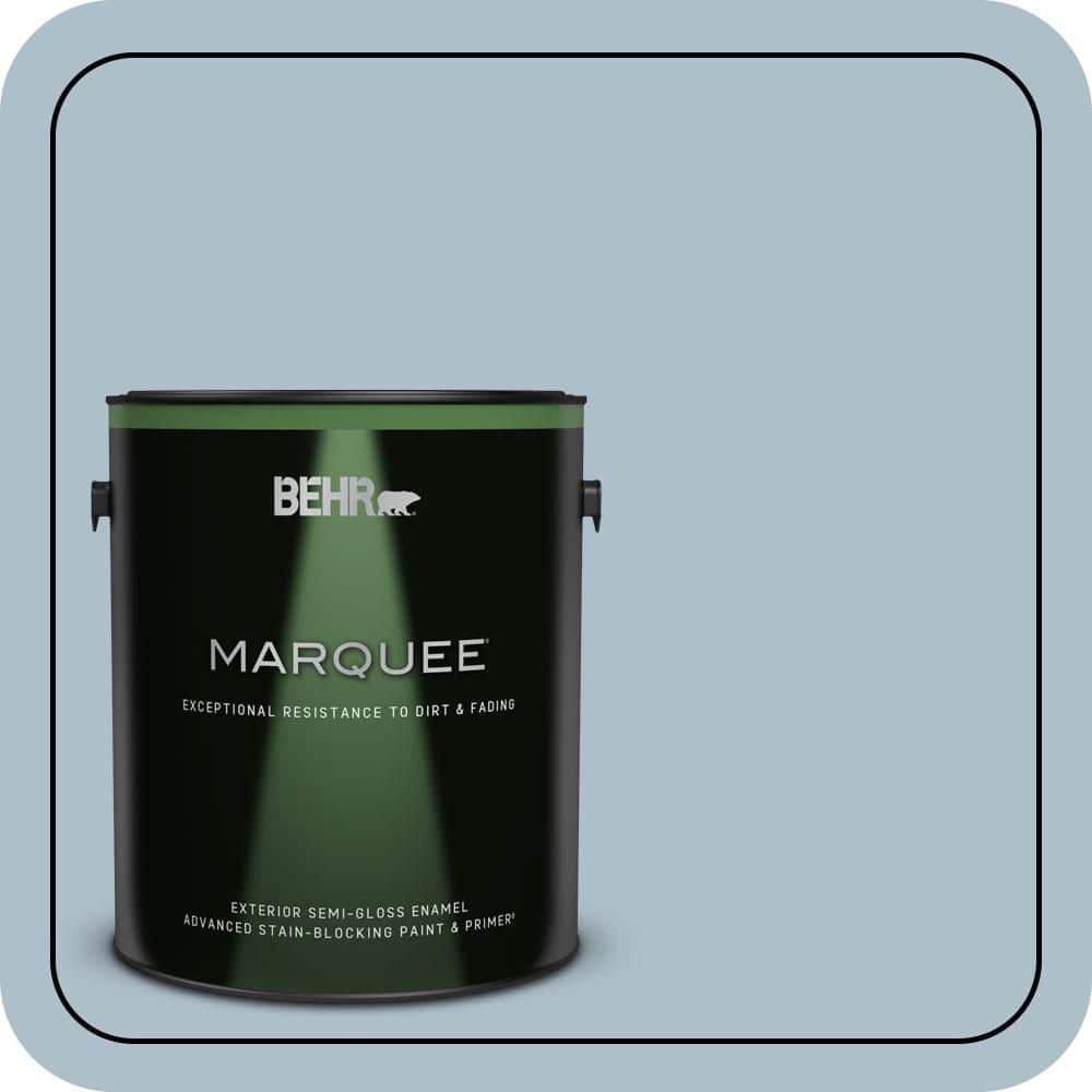 BEHR MARQUEE 1 gal. #570E-3 Liberty Gray Semi-Gloss Enamel Exterior Paint & Primer (2)