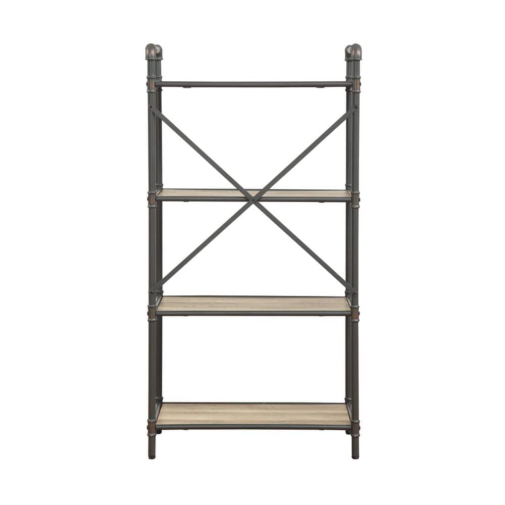Tahanbath 26 in. W x 14 in. D x 49 in. H Gray Wood Freestanding Linen Cabinet w/4-Shelves for Storage in Gray (1)