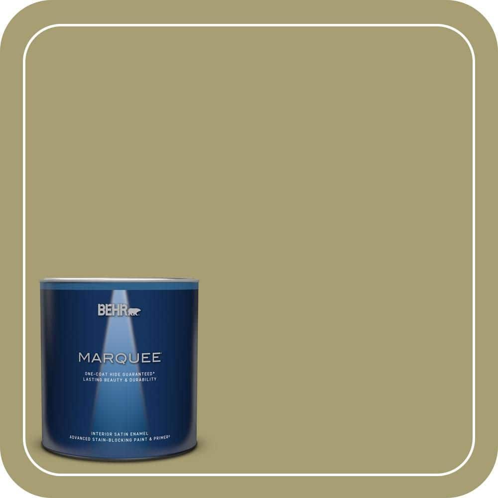 BEHR MARQUEE 1 qt. #PPU9-04 Fresh Olive Satin Enamel Interior Paint & Primer