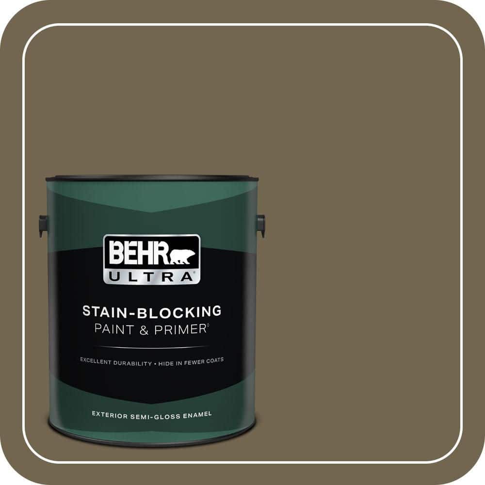 BEHR ULTRA 1 gal. #N330-7 Adventurer Semi-Gloss Enamel Exterior Paint & Primer