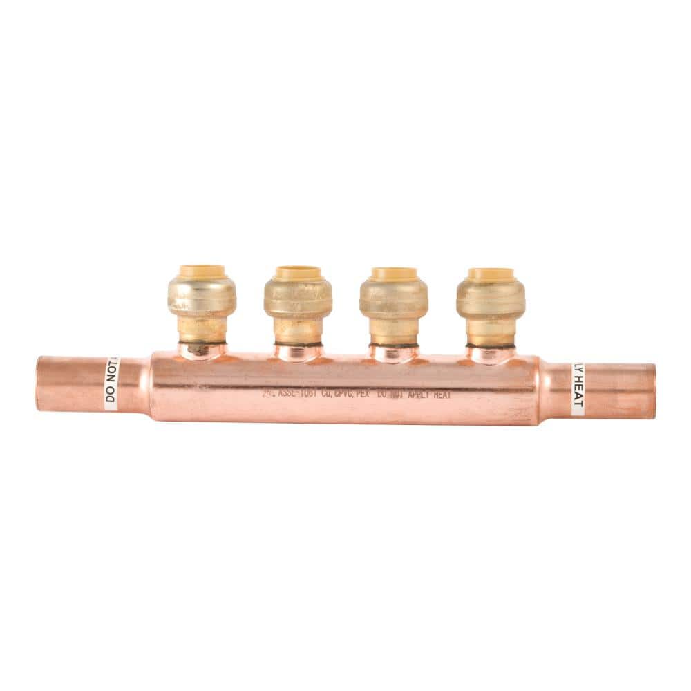 SharkBite 3/4 in. CTS Inlets x 1/2 in. Push-to-Connect 4-Port Open Manifold Fitting (3)