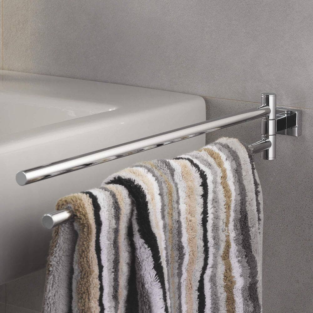 GROHE Essentials Cube 18 in. Double Towel Bar in StarLight Chrome (2)