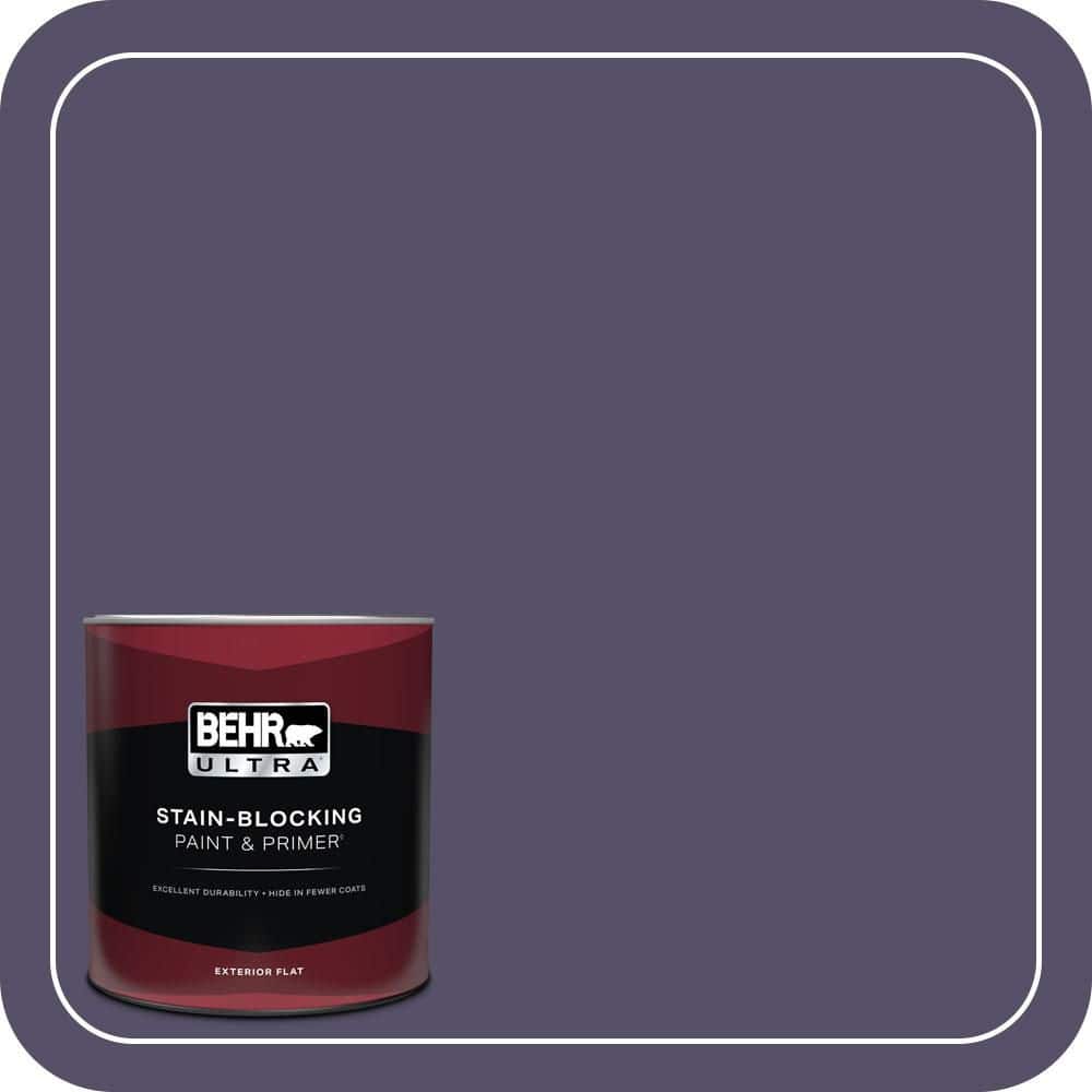 BEHR ULTRA 1 qt. #650F-7 Violet Eclipse Flat Exterior Paint & Primer