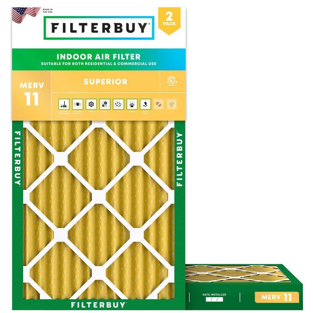 Filterbuy 12 in. x 30 in. x 2 in. MERV 11 (FPR 7) Allergen Defense Pleated HVAC AC Furnace Air Filters Replacement (2-Pack) (1)