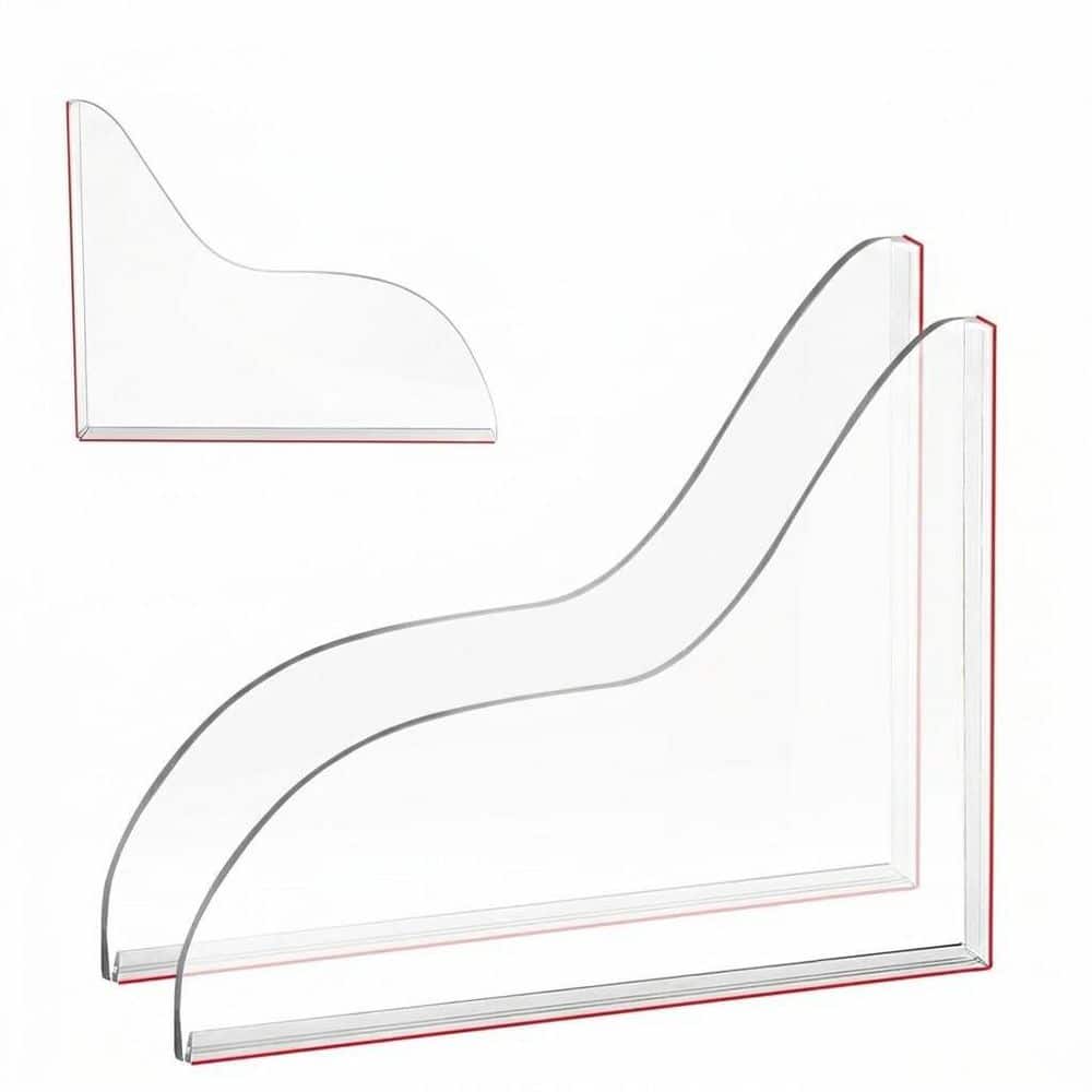 Anqtovp 2 Pack Waterproof Self-Adhesive Shower Splash Guard 9.25 in. W x 11.25 in. L White Bathtub Barrier (1)