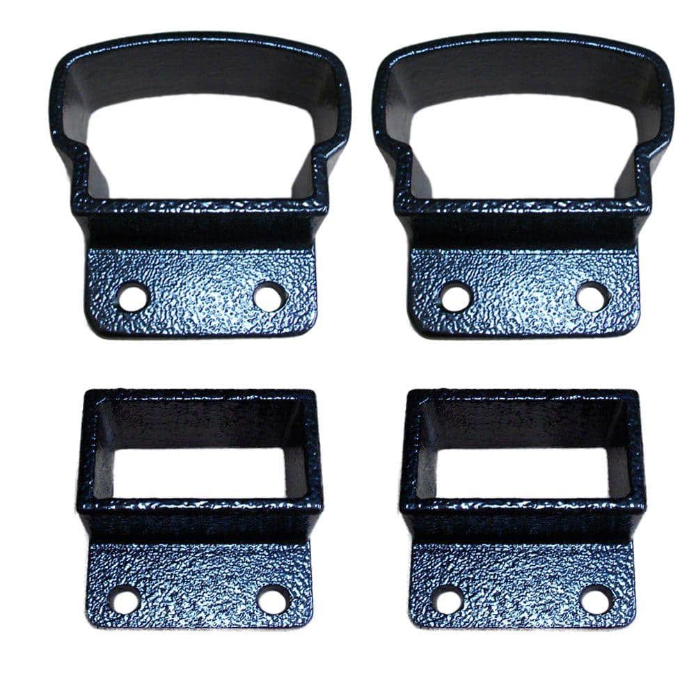 EZ Handrail Top and Bottom Textured Black Post Mounts (1)