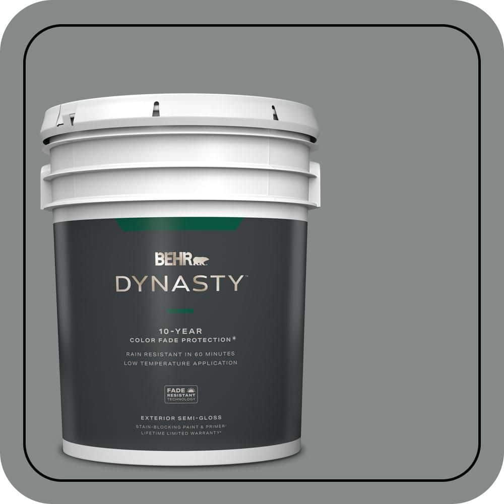 BEHR DYNASTY 5 gal. #N460-5 Slate Rock Semi-Gloss Enamel Exterior Stain-Blocking Paint & Primer
