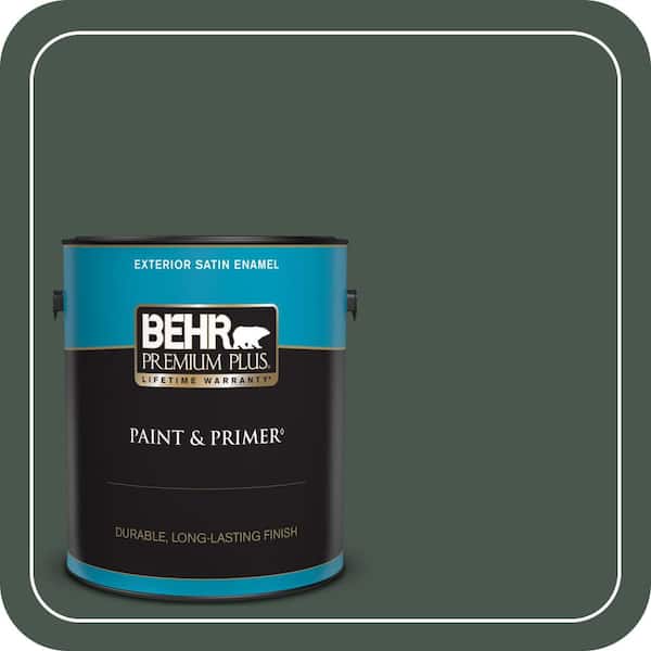 BEHR PREMIUM PLUS #ECC-45-3 Conifer Flat Interior/Exterior Paint & Primer Color Sample (2)