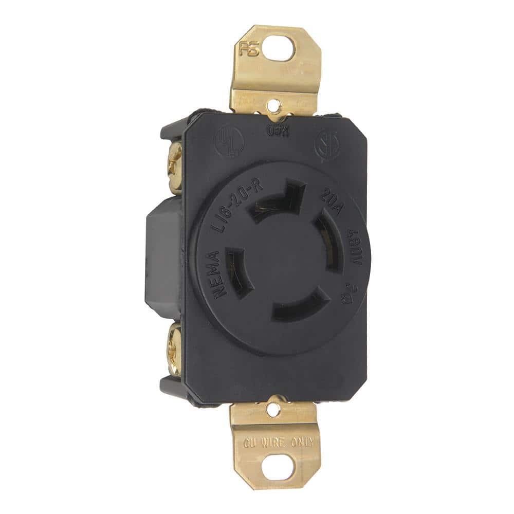 Legrand Pass & Seymour Turnlok 20 Amp 480-Volt NEMA L16-20R Locking Receptacle (1)