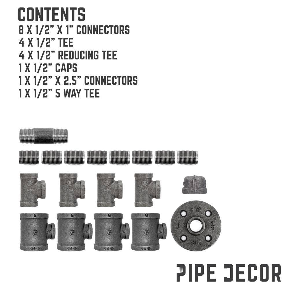 STZ Wine Rack Kit in Industrial Steel Grey Pipe (3)