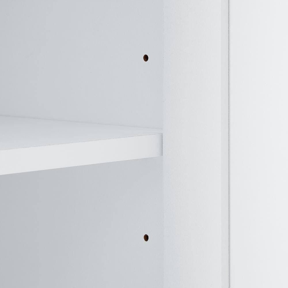 Tatahance 21 in. W x 14 in. D x 68 in. H White MDF Board Freestanding Tall Linen Cabinet with Adjustable Shelf and Hook (3)
