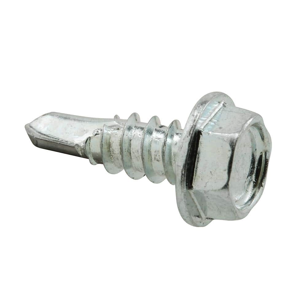 Prime-Line #8 x 1/2 in. Hex Head Zinc-Plated, Self-Drilling Tek Screws (100-Pack)