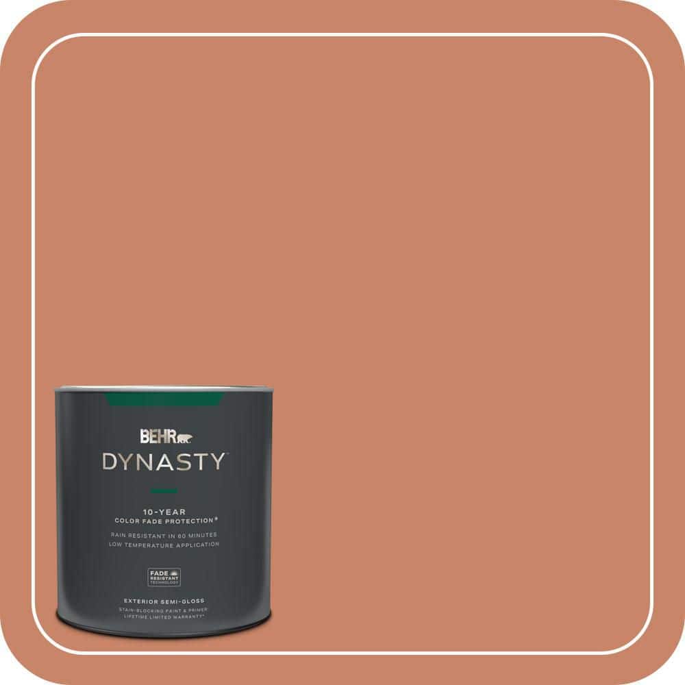 BEHR DYNASTY 1 qt. #MQ4-39 Cabana Melon Semi-Gloss Exterior Stain-Blocking Paint & Primer