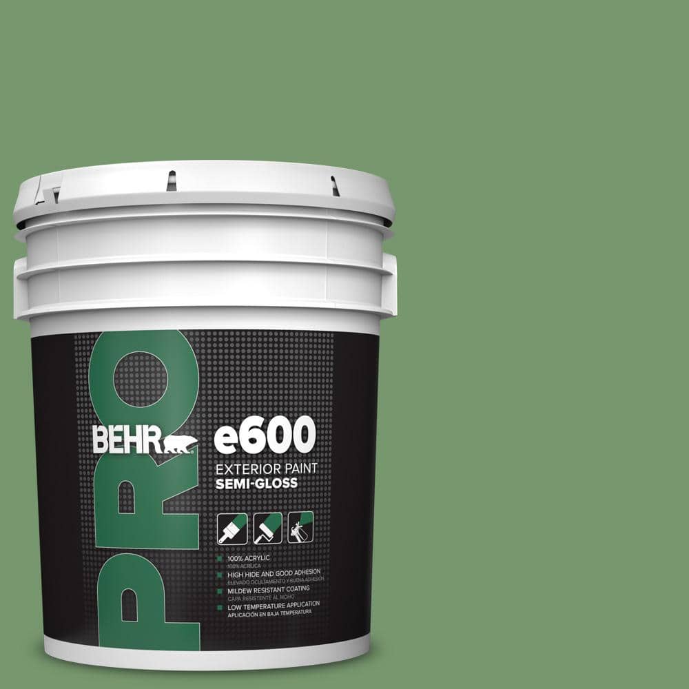 BEHR PRO 5 gal. #PPU11-03 Botanical Green Semi-Gloss Exterior Paint